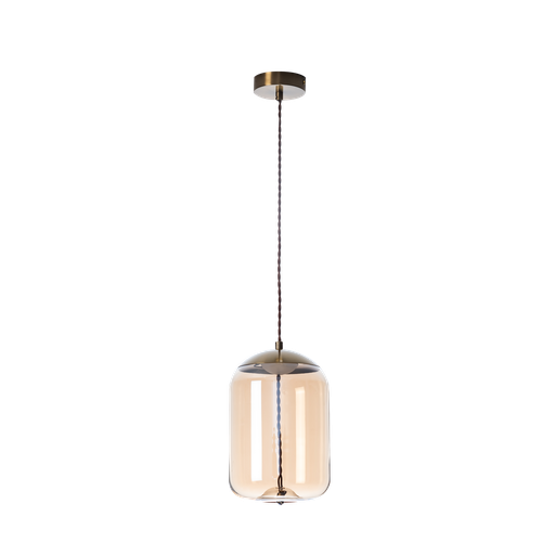 [803-GAURA-012] SUSPENSION LED D180 H260 (ANTIQUE BRASS+VERRE,3000K)