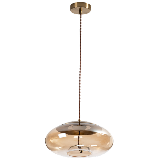 [803-GAURA-214] SUSPENSION LED D310 H130 (ANTIQUE BRASS+VERRE,3000K)